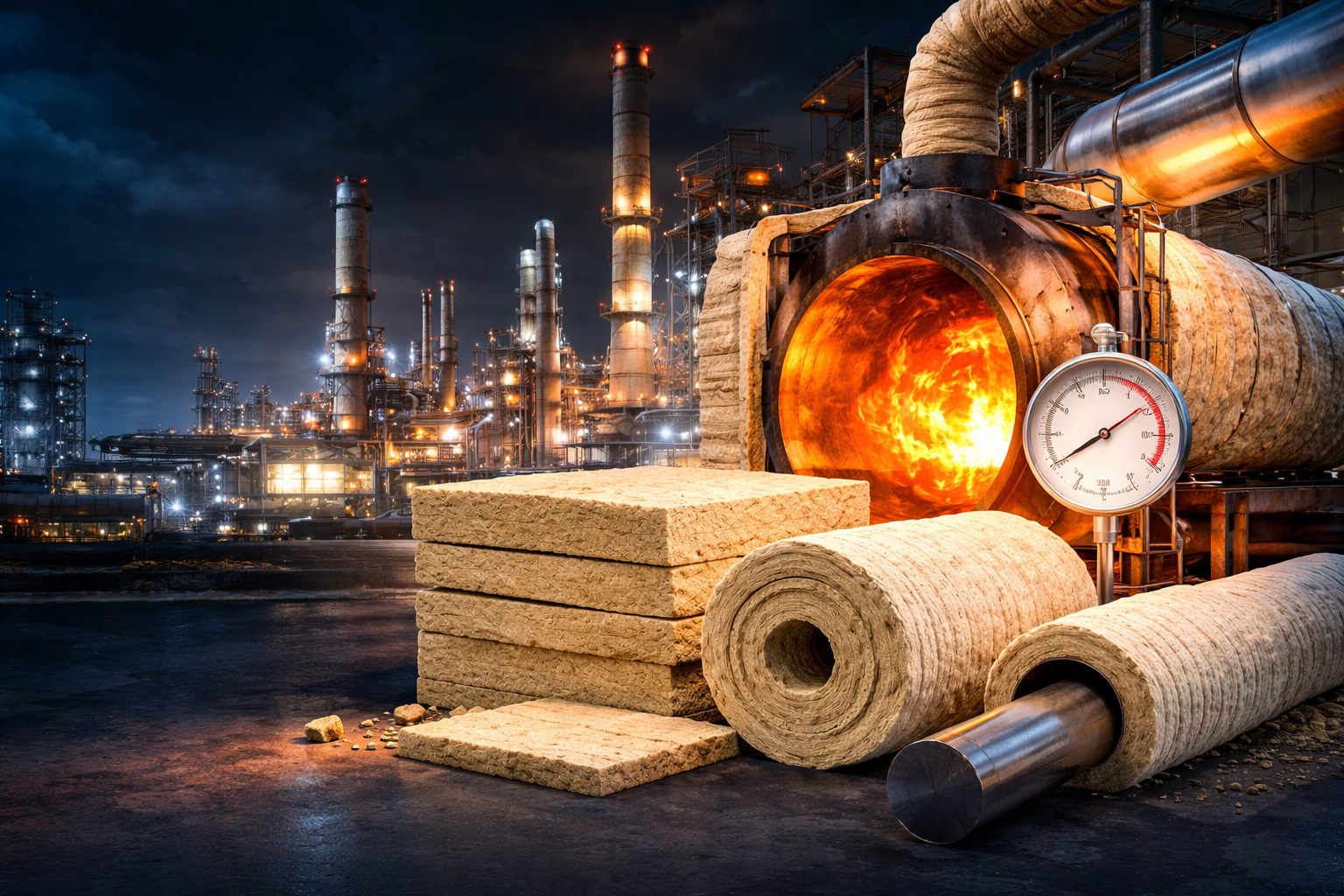 Stonewool insulation for high temperature industrial applications up to 1450°C by Hi-Tec Rock Fibre