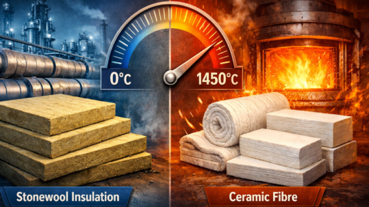 High-density stonewool insulation board for industrial energy efficiency.