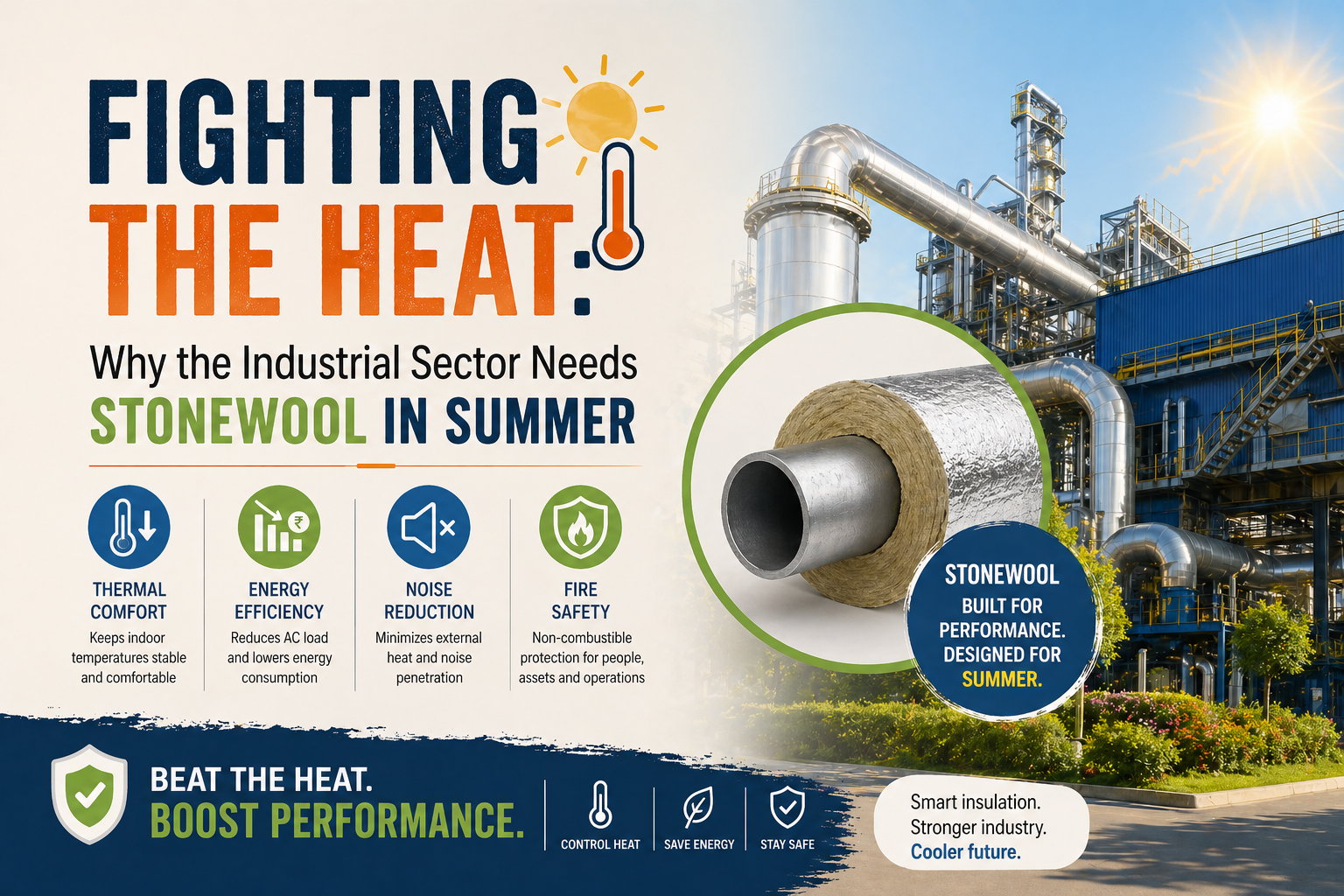 stonewool in summer for the industrial sector